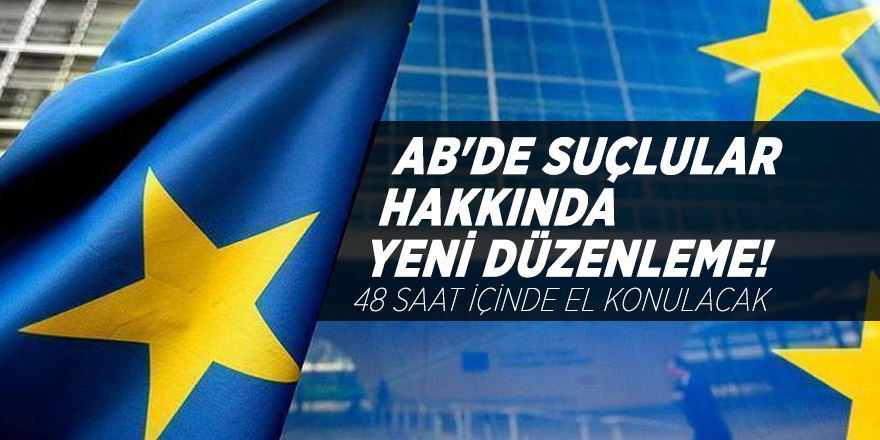 AB'de suçlular hakkında yeni düzenleme! 48 saat içinde el konulacak