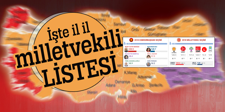 İşte il il milletvekili listesi