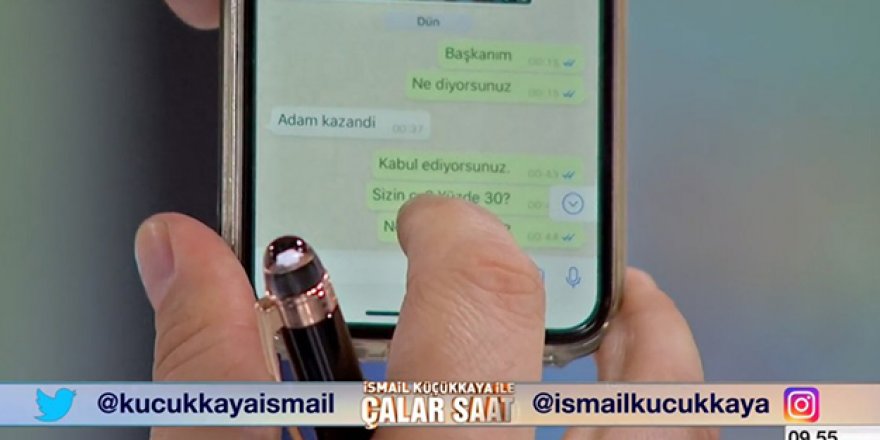 Küçükkaya, İnce’nin mesajlarını canlı yayında gösterdi