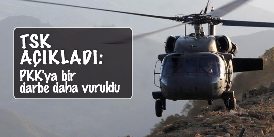 TSK açıkladı: PKK'ya bir darbe daha vuruldu