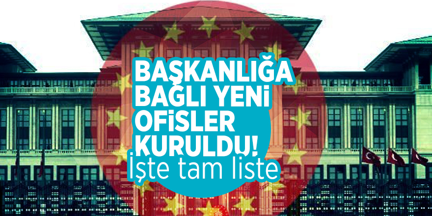 Başkanlığa bağlı yeni ofisler kuruldu! İşte tam liste