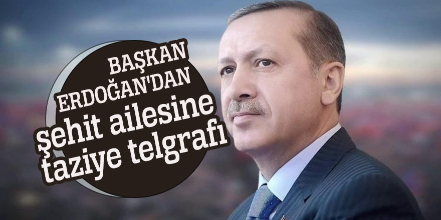 Başkan Erdoğan'dan şehit ailesine taziye telgrafı