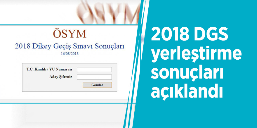 2018 DGS yerleştirme sonuçları açıklandı