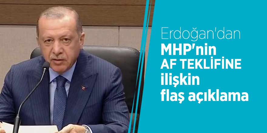 Erdoğan'dan MHP'nin af teklifine ilişkin flaş açıklama