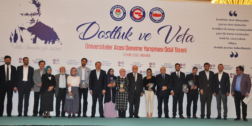 "Dostluk ve Vefa" Temalı Deneme Yarışmasında Dereceye Girenlere Ödülleri Takdim Edildi