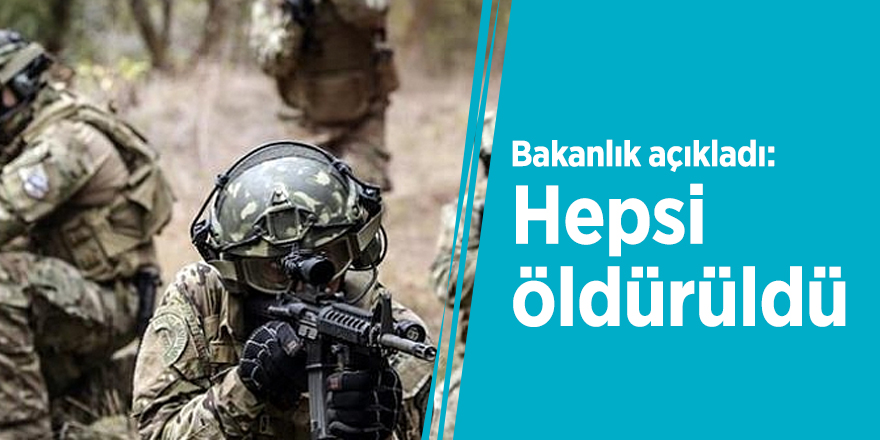 Bakanlık açıkladı: Hepsi öldürüldü
