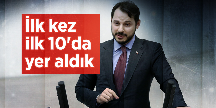 Bakan Albayrak: İlk kez ilk 10'da yer aldık