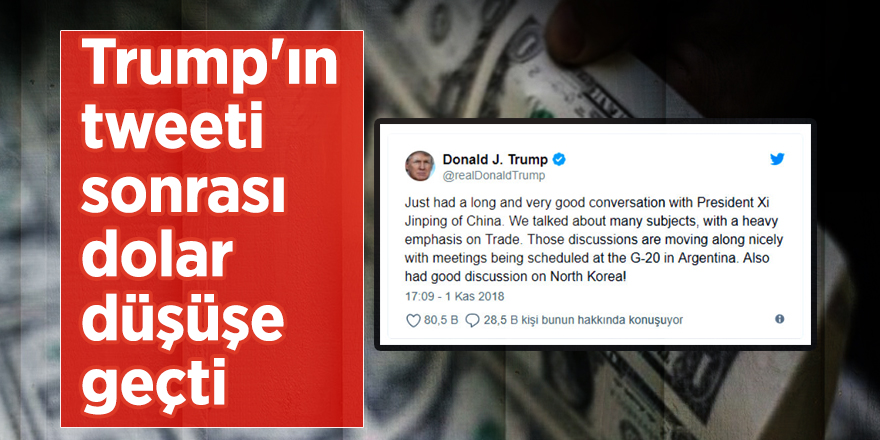 Trump'ın tweeti sonrası dolar düşüşe geçti