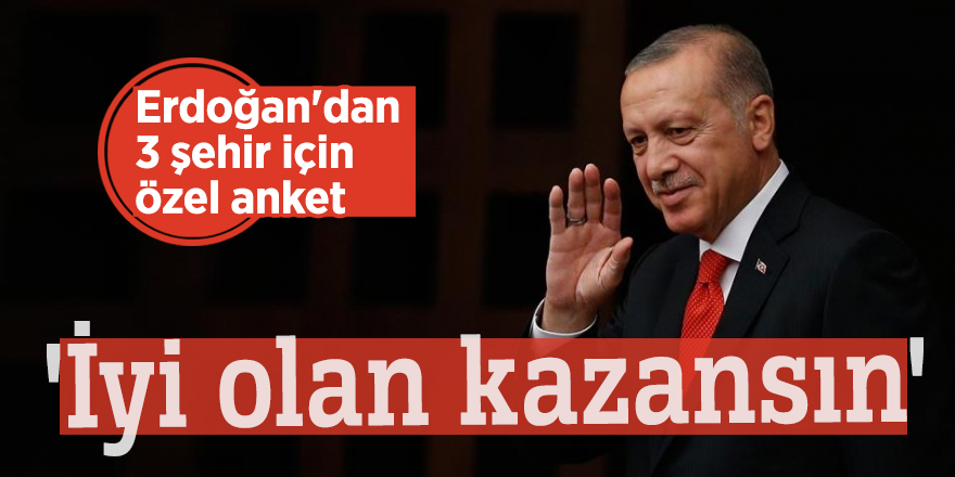 Erdoğan'dan 3 şehir için özel anket