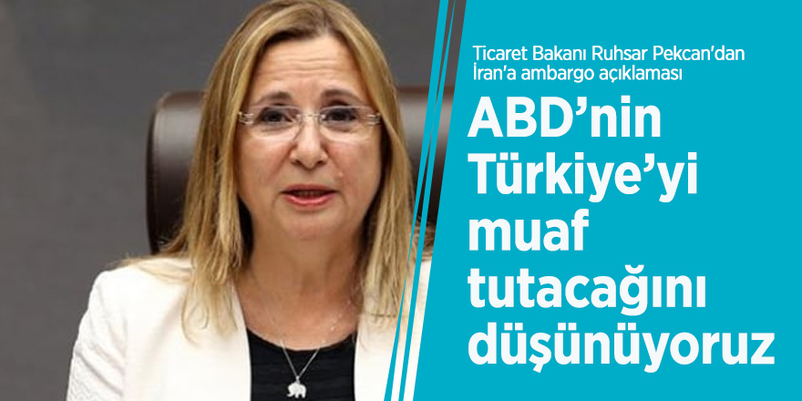 Ticaret Bakanı Ruhsar Pekcan'dan İran'a ambargo açıklaması