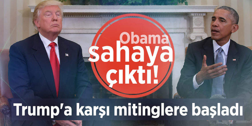 Obama sahalara geri döndü! Trump'a karşı mitinglere başladı