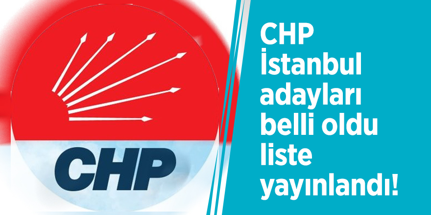CHP İstanbul adayları belli oldu, liste yayınlandı! Büyükşehir adayı Şener