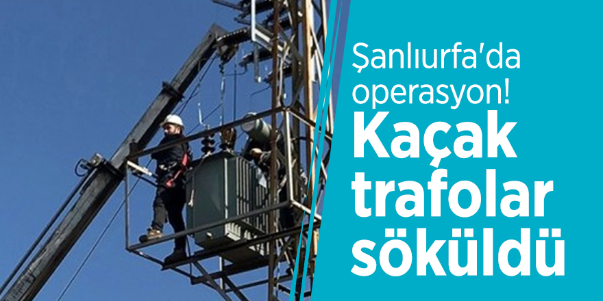 Şanlıurfa'da operasyon! Kaçak trafolar söküldü