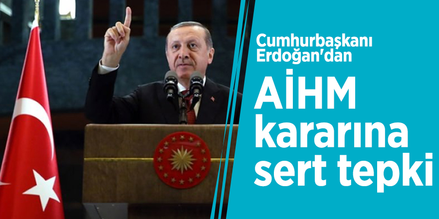 Cumhurbaşkanı Erdoğan'dan AİHM kararına sert tepki