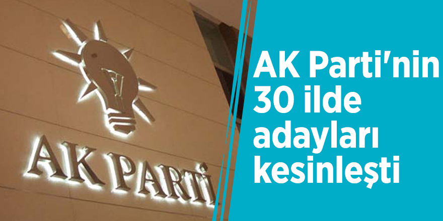 AK Parti'nin 30 ilde adayları kesinleşti