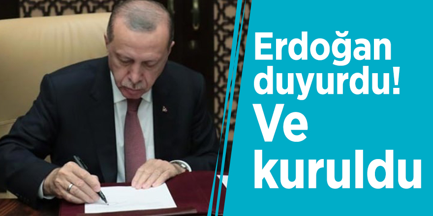 Erdoğan duyurdu! Ve kuruldu