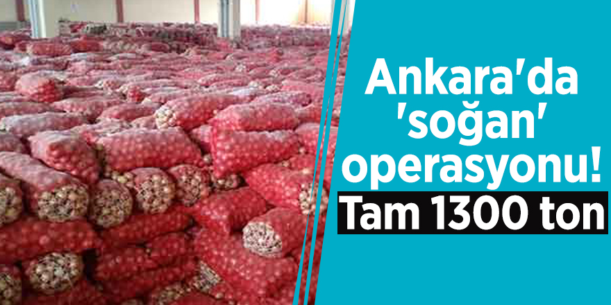 Ankara'da 'soğan' operasyonu! Tam 1300 ton