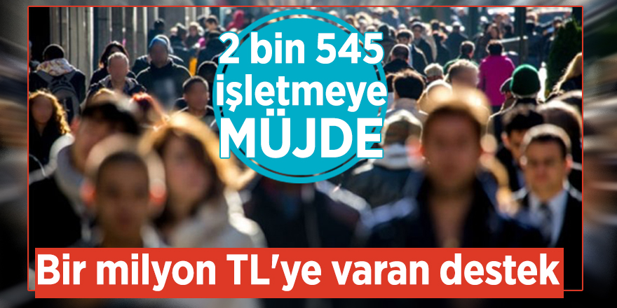 Bakan açıkladı: 2 bin 545 işletmeye müjde