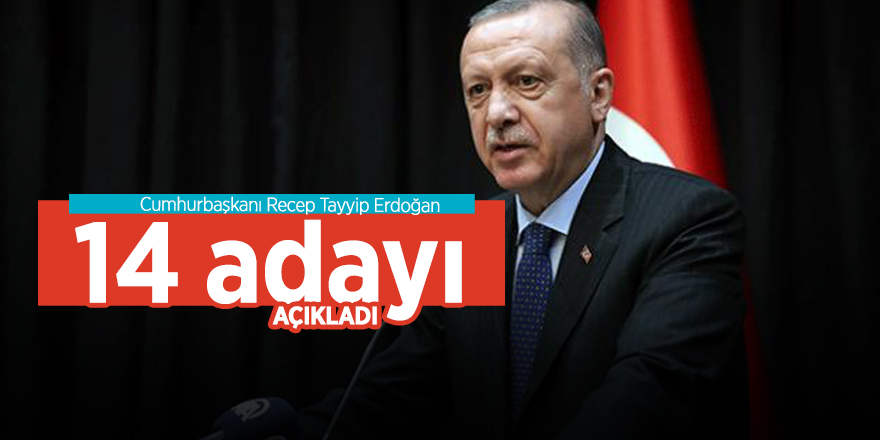 Başkan Erdoğan 14 adayı daha açıkladı