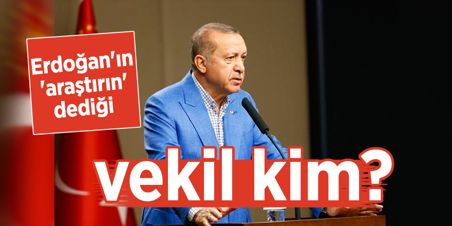Erdoğan'ın 'araştırın' dediği vekil kim?