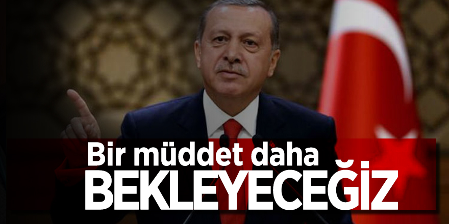 Erdoğan'dan operasyon açıklaması: Bir müddet daha bekleyeceğiz