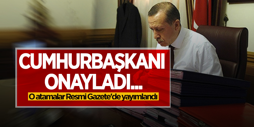 Cumhurbaşkanı onayladı... O atamalar Resmi Gazete'de yayımlandı