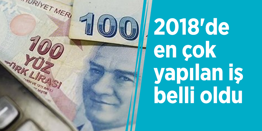 2018'de en çok yapılan iş belli oldu