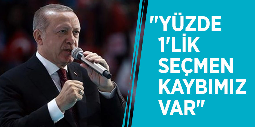 Cumhurbaşkanı Erdoğan: "Yüzde 1'lik seçmen kaybımız var"