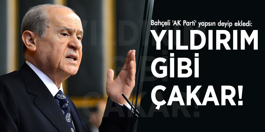 Bahçeli 'AK Parti' yapsın deyip ekledi: Yıldırım gibi çakar!
