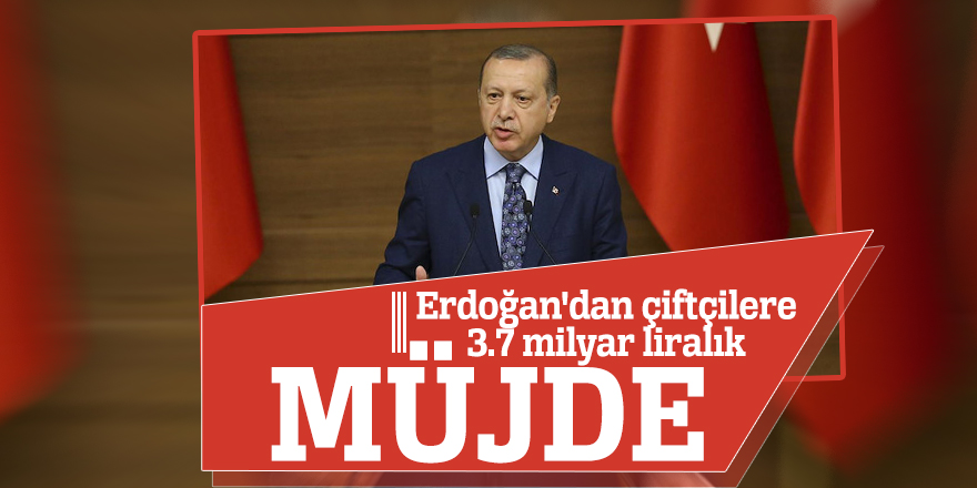 Erdoğan'dan çiftçilere 3.7 milyar liralık müjde