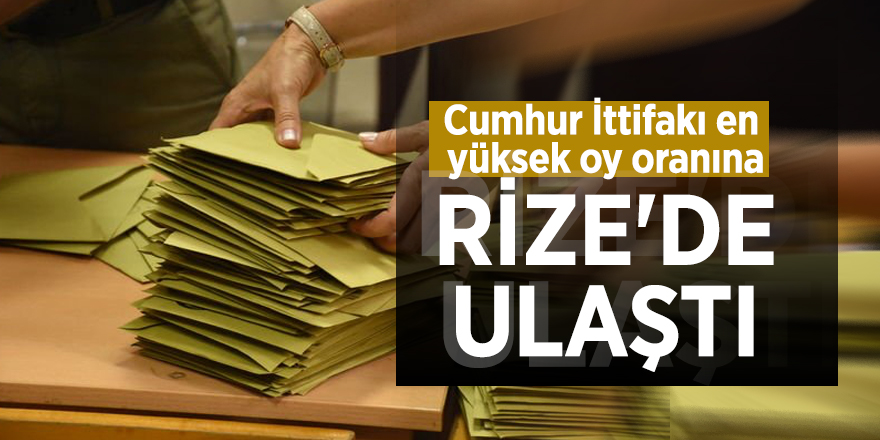 Cumhur İttifakı en yüksek oy oranına Rize'de ulaştı
