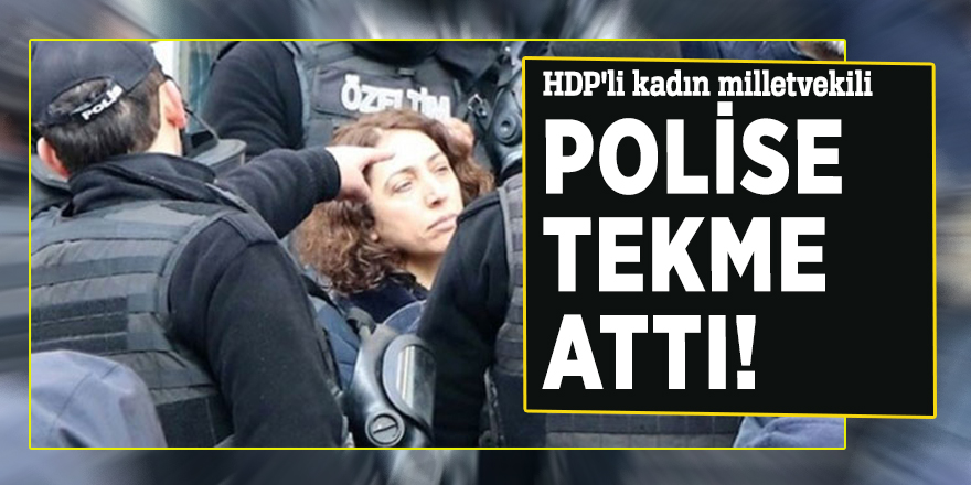 HDP'li kadın milletvekili, polise tekme attı!