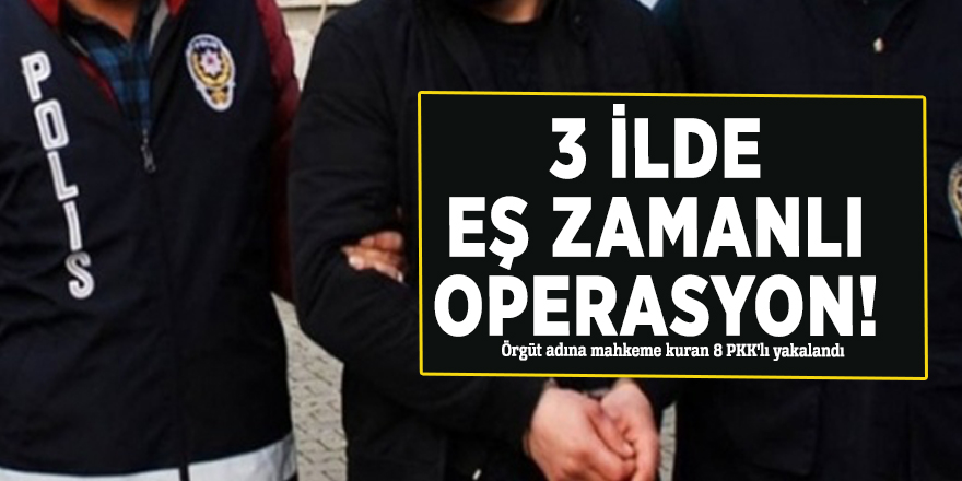 3 ilde eş zamanlı operasyon! Örgüt adına mahkeme kuran 8 PKK'lı yakalandı