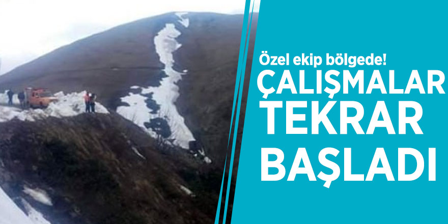 Özel ekip bölgede! Çalışmalar tekrar başladı