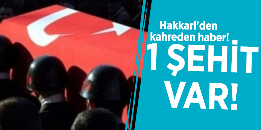 Hakkari'den kahreden haber! 1 şehit var
