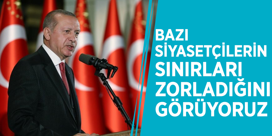 Başkan Erdoğan: 'Bazı siyasetçilerin sınırları zorladığını görüyoruz'