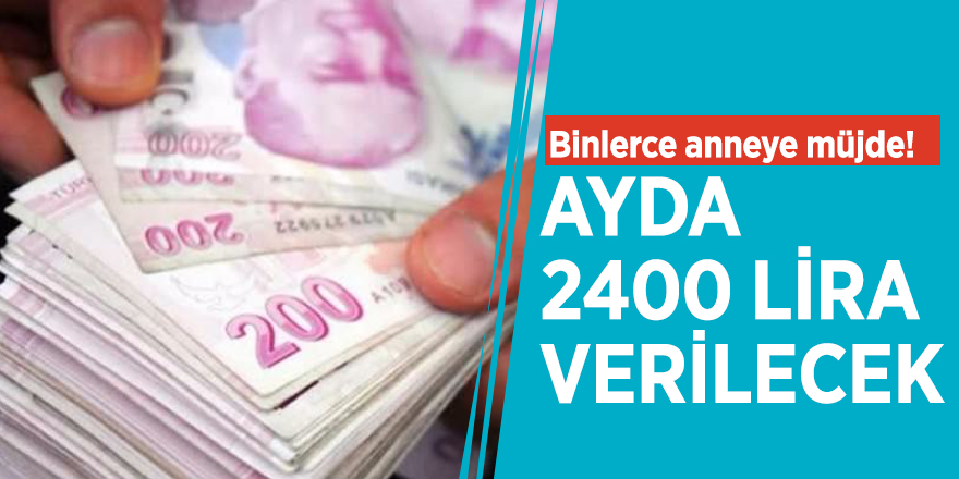 Binlerce anneye müjde! Ayda 2400 lira verilecek