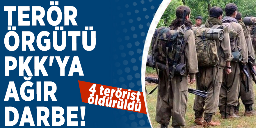 Terör örgütü PKK'ya ağır darbe! 4 terörist öldürüldü