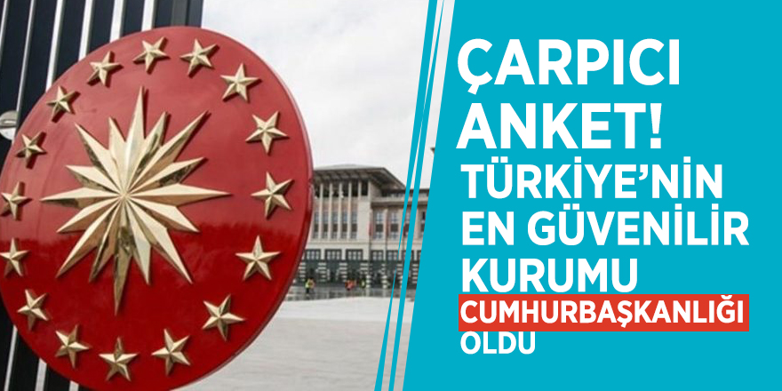 Çarpıcı anket! Türkiye’nin en güvenilir kurumu Cumhurbaşkanlığı oldu