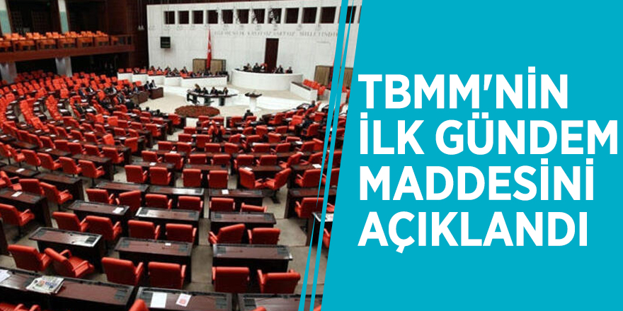 Abdulhamit Gül TBMM'nin ilk gündem maddesini açıkladı
