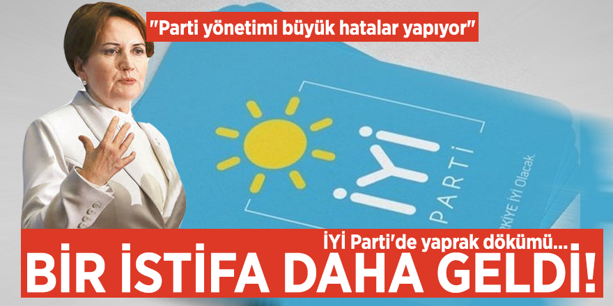 İYİ Parti'de yaprak dökümü... Bir istifa daha geldi!