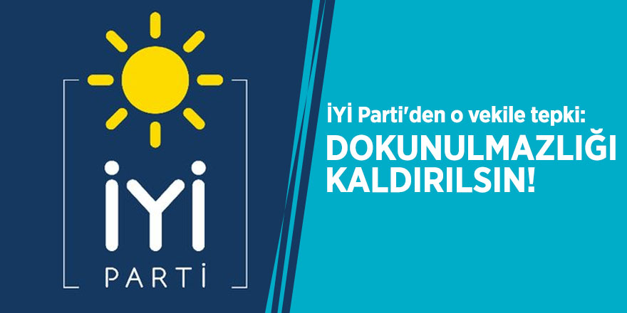 İYİ Parti'den o vekile tepki: Dokunulmazlığı kaldırılsın!