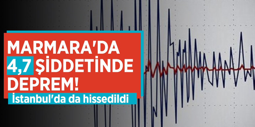 Marmara'da 4,7 şiddetinde deprem! İstanbul'da da hissedildi