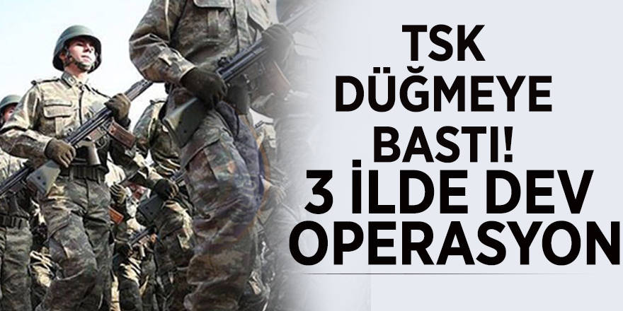 TSK düğmeye bastı! 3 ilde dev operasyon