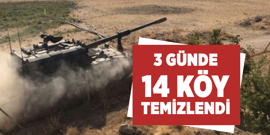 Suriye'de 3. günde 14 köy temizlendi