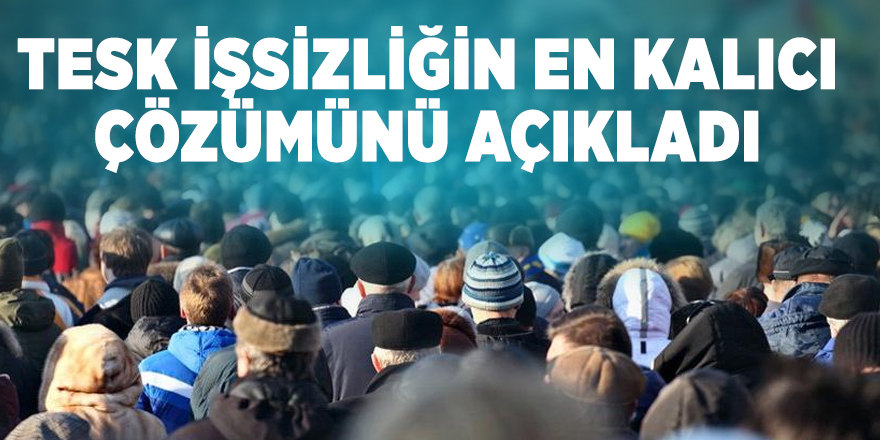 TESK işsizliğin en kalıcı çözümünü açıkladı