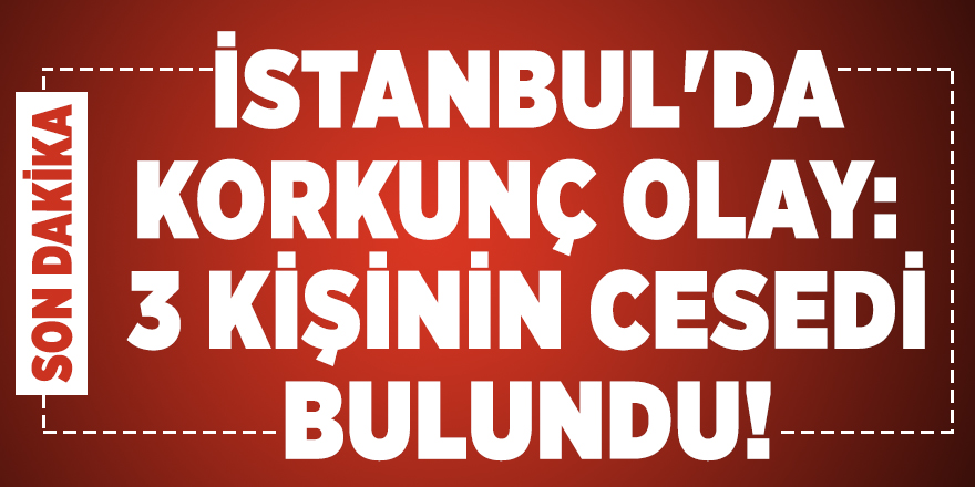 İstanbul'da korkunç olay: 3 kişinin cesedi bulundu!