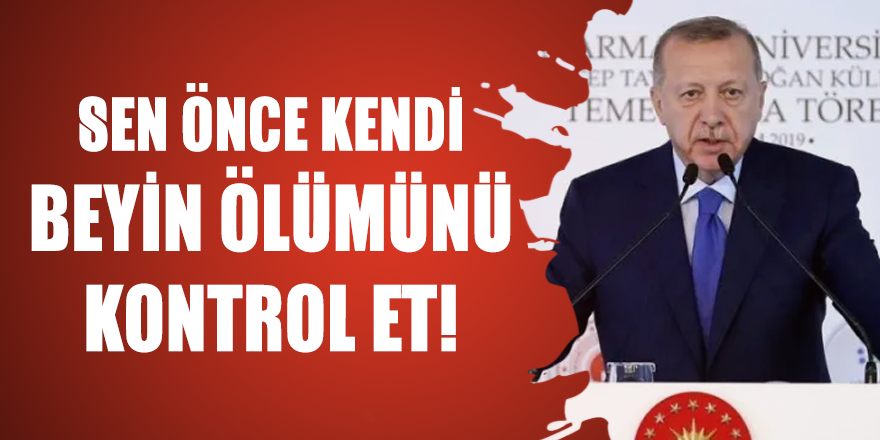 Cumhurbaşkanı Erdoğan'dan sert sözler: Kendi beyin ölümünü bir kontrol et
