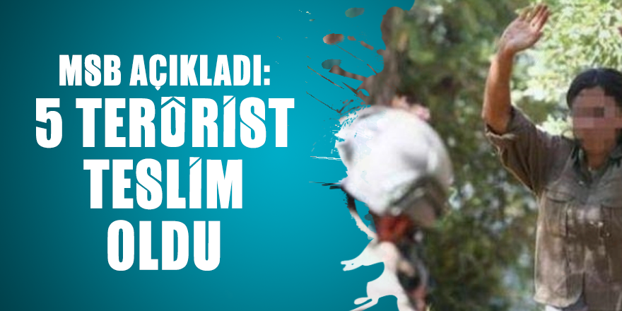 MSB açıkladı: 5 Terörist teslim oldu