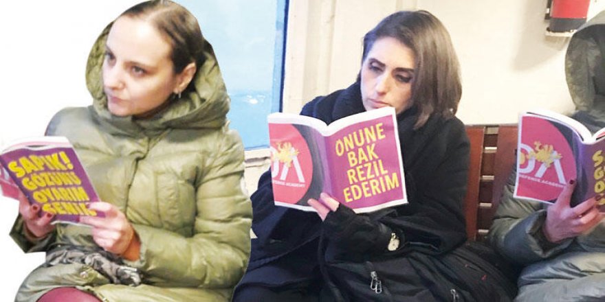 Tacize karşı kitap kalkanı dikkat çekti!
